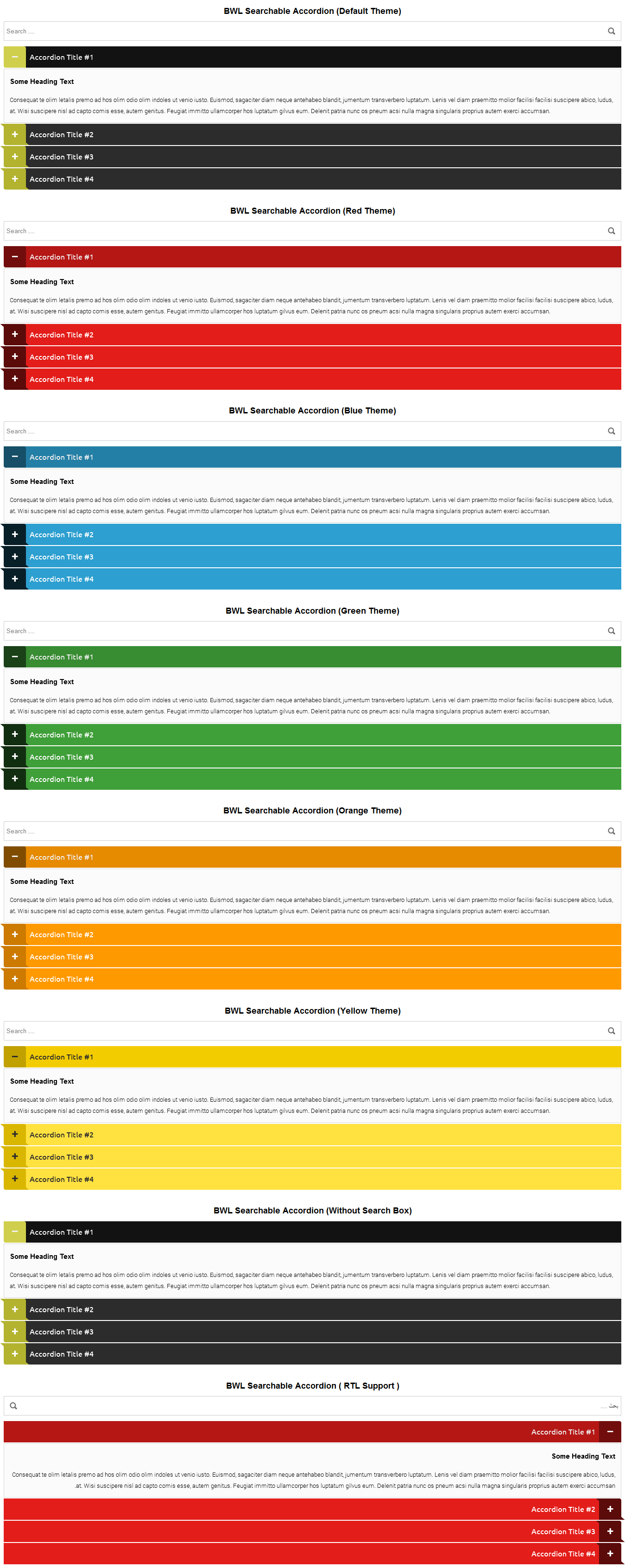 BWL Searchable Accordion jQuery Plugin by xenioushk CodeCanyon